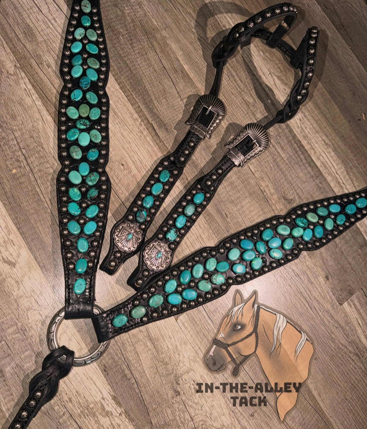 PRE ORDER - Turquoise/Teal Silver Spot Set