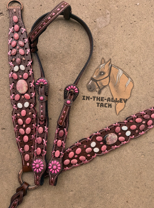 Pink BREAST COLLAR ONLY- no headstall included