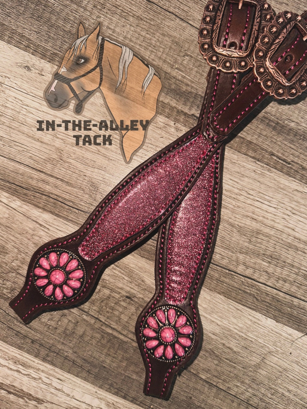 Pink concho Headstall