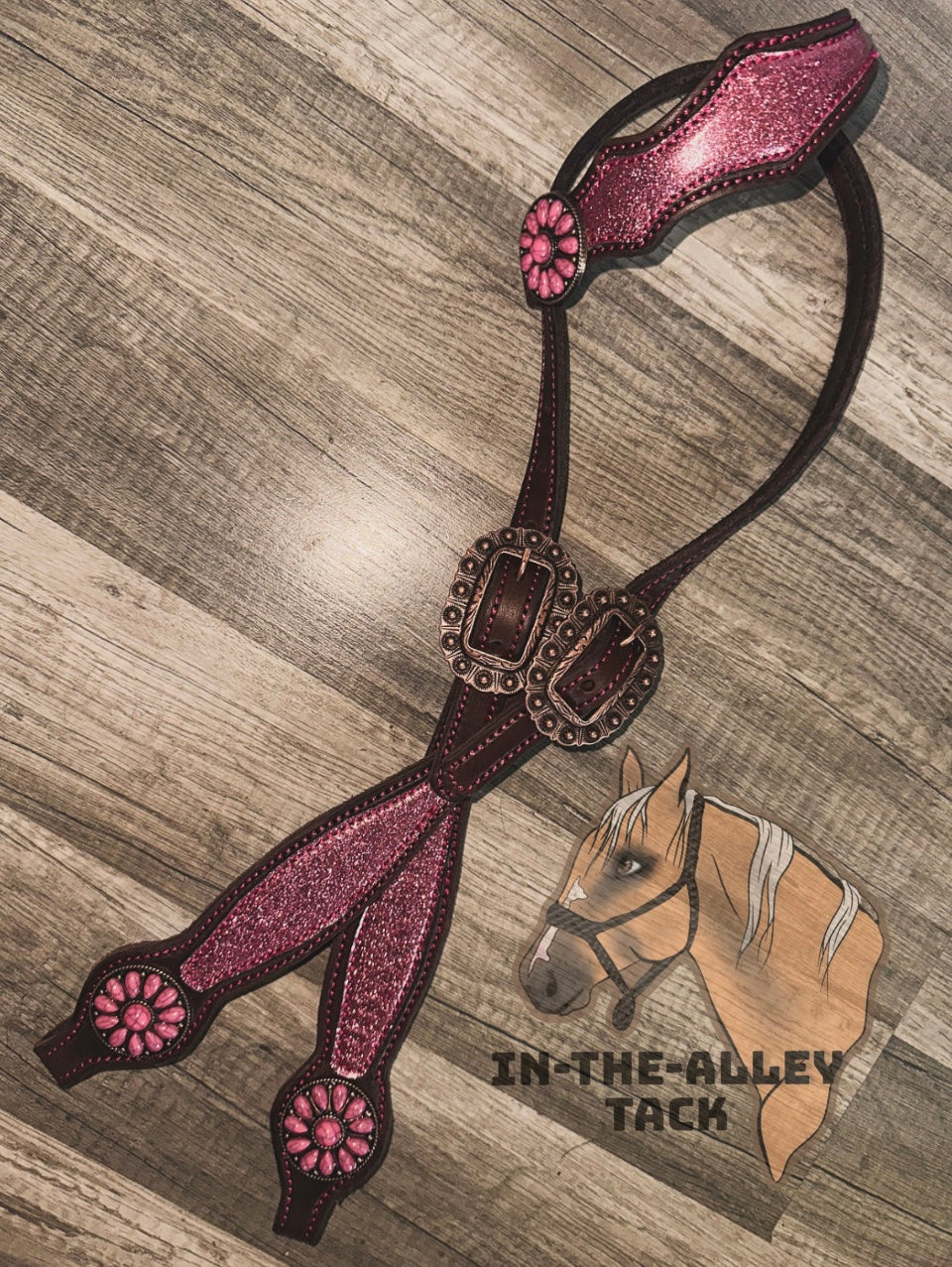 Pink concho Headstall