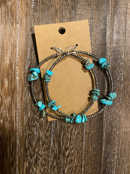 Turquoise hoops